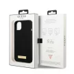 Guess GUHMP13MSPLK iPhone 13 6.1" hátlap, tok Silicone Logo Plate MagSafe, fekete