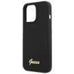 Guess GUHMP13XLSLMGBK iPhone 13 Pro Max 6.7" hátlap, tok Silicone Script Gold Logo MagSafe, fekete