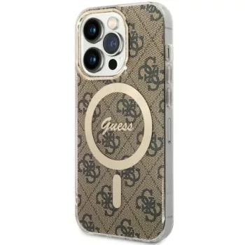  Guess GUHMP14LH4STW iPhone 14 Pro 6.1" hátlap, tok 4G MagSafe, barna