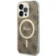 Guess GUHMP14LH4STW iPhone 14 Pro 6.1" hátlap, tok 4G MagSafe, barna