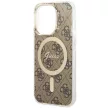 Guess GUHMP14LH4STW iPhone 14 Pro 6.1" hátlap, tok 4G MagSafe, barna