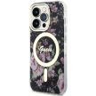 Guess GUHMP14LHCFWSK iPhone 14 Pro 6.1" hátlap, tok Flower MagSafe, fekete