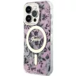 Guess GUHMP14LHCFWSP iPhone 14 Pro 6.1" hátlap, tok Flower MagSafe, rózsaszín