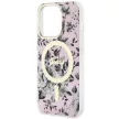 Guess GUHMP14LHCFWSP iPhone 14 Pro 6.1" hátlap, tok Flower MagSafe, rózsaszín