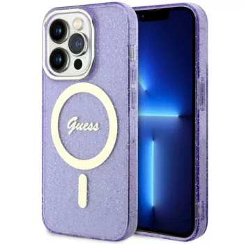   Guess GUHMP14LHCMCGU iPhone 14 Pro 6.1" hátlap, tok Glitter Gold MagSafe, lila