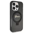 Guess GUHMP14LHRSGSK Script Glitter MagSafe iPhone 14 Pro 6.1" hátlap, tok, fekete