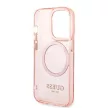 Guess GUHMP14LHTCMP iPhone 14 Pro 6.1" hátlap, tok Gold Outline Translucent MagSafe, rózsaszín