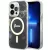 Guess GUHMP14LHTMRSK iPhone 14 Pro 6.1" hátlap, tok Golden Marble MagSafe, fekete