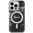 Guess GUHMP14LHTMRSK iPhone 14 Pro 6.1" hátlap, tok Golden Marble MagSafe, fekete