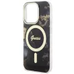 Guess GUHMP14LHTMRSK iPhone 14 Pro 6.1" hátlap, tok Golden Marble MagSafe, fekete