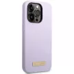 Guess GUHMP14LSBPLU iPhone 14 Pro 6.1" hátlap, tok Silicone Logo Plate MagSafe, lila