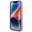 Guess GUHMP14LSBPLU iPhone 14 Pro 6.1" hátlap, tok Silicone Logo Plate MagSafe, lila