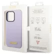 Guess GUHMP14LSBPLU iPhone 14 Pro 6.1" hátlap, tok Silicone Logo Plate MagSafe, lila
