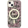 Guess GUHMP14MHCFWWSP Flower MagSafe iPhone 14 Plus// 15 Plus 6.7" różowy /, hátlap, tok, rózsaszín