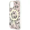 Guess GUHMP14MHCFWWSP Flower MagSafe iPhone 14 Plus// 15 Plus 6.7" różowy /, hátlap, tok, rózsaszín