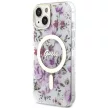 Guess GUHMP14MHCFWST iPhone 14 Plus 6.7" hátlap, tok Flower MagSafe, átlátszó