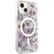 Guess GUHMP14MHCFWST iPhone 14 Plus 6.7" hátlap, tok Flower MagSafe, átlátszó