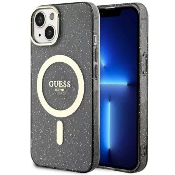   Guess GUHMP14MHCMCGK iPhone 14 Plus 6.7" hátlap, tok Glitter Gold MagSafe, fekete