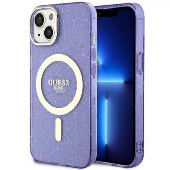   Guess GUHMP14MHCMCGU iPhone 14 Plus 6.7" hátlap, tok Glitter Gold MagSafe, lila