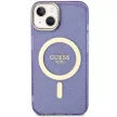 Guess GUHMP14MHCMCGU iPhone 14 Plus 6.7" hátlap, tok Glitter Gold MagSafe, lila