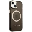 Guess GUHMP14MHTCMK iPhone 14 Plus 6.7" hátlap, tok Gold Outline Translucent MagSafe, fekete
