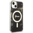 Guess GUHMP14MHTMRSK iPhone 14 Plus/15 Plus 6.7" hátlap, tok Golden Marble MagSafe, fekete