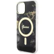 Guess GUHMP14MHTMRSK iPhone 14 Plus/15 Plus 6.7" hátlap, tok Golden Marble MagSafe, fekete