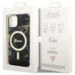 Guess GUHMP14MHTMRSK iPhone 14 Plus/15 Plus 6.7" hátlap, tok Golden Marble MagSafe, fekete