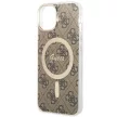 Guess 4G MagSafe hátlap, tok iPhone 14, barna