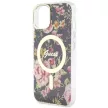 Guess Flower MagSafe hátlap, tok iPhone 14, fekete