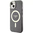 Guess Glitter Gold MagSafe hátlap, tok iPhone 14, fekete