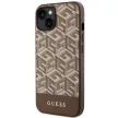 Guess GCube Stripes MagSafe hátlap, tok iPhone 14, barna