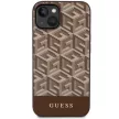 Guess GCube Stripes MagSafe hátlap, tok iPhone 14, barna