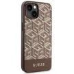 Guess GCube Stripes MagSafe hátlap, tok iPhone 14, barna