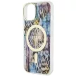 Guess Leopard MagSafe hátlap, tok iPhone 14, kék