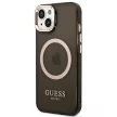 Guess GUHMP14SHTCMK Translucent Magsafe iPhone 14 6.1", hátlap, tok, fekete, arany