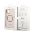 Guess GUHMP14SHTCMP iPhone 14 6.1" hátlap, tok Gold Outline Translucent MagSafe, rózsaszín