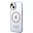 Guess GUHMP14SHTCMU iPhone 14 6.1",hátlap, tok Gold Outline Translucent MagSafe, lila