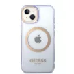 Guess GUHMP14SHTCMU iPhone 14 6.1",hátlap, tok Gold Outline Translucent MagSafe, lila