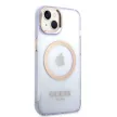 Guess GUHMP14SHTCMU iPhone 14 6.1",hátlap, tok Gold Outline Translucent MagSafe, lila