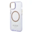 Guess GUHMP14SHTCMU iPhone 14 6.1",hátlap, tok Gold Outline Translucent MagSafe, lila