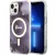 Guess GUHMP14SHTMRSU iPhone 14 6.1" hátlap, tok Golden Marble MagSafe, lila