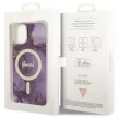 Guess GUHMP14SHTMRSU iPhone 14 6.1" hátlap, tok Golden Marble MagSafe, lila