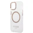 Guess iPhone 14 Metal Outline Magsafe (GUHMP14SHTRMD) hátlap, tok, arany