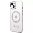 Guess GUHMP14SHTRMS iPhone 14 6.1" hátlap, tok Metal Outline Magsafe, ezüst