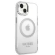 Guess GUHMP14SHTRMS iPhone 14 6.1" hátlap, tok Metal Outline Magsafe, ezüst