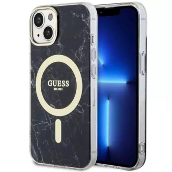   Guess GUHMP14SPCUMAK iPhone 14 6.1" hátlap, tok Marble MagSafe, fekete