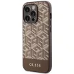 Guess GUHMP14XHGCFSEW iPhone 14 Pro Max 6.7" hátlap, tok GCube Stripes MagSafe, barna