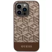 Guess GUHMP14XHGCFSEW iPhone 14 Pro Max 6.7" hátlap, tok GCube Stripes MagSafe, barna