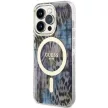 Guess GUHMP14XHLEOPWB iPhone 14 Pro Max 6.7" hátlap, tok Leopard MagSafe, kék